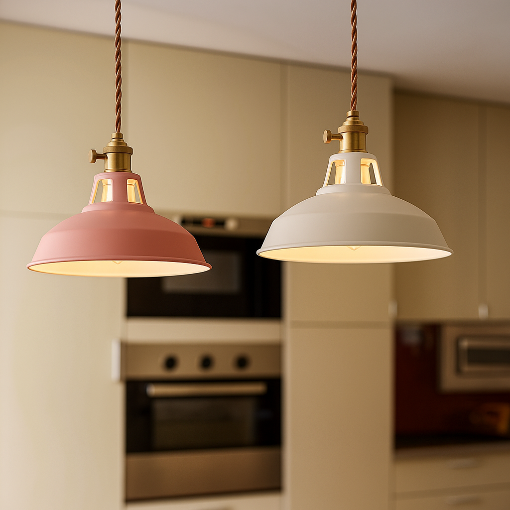 Indigo Pendant Light | Colourful Metal, Industrial Kitchen Island Lighting 1