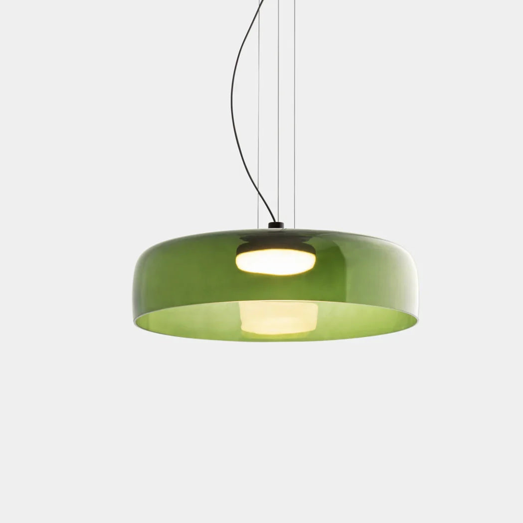 Mira Glass Pendant Light | Layered Shade, Retro-Style for Kitchen Island 0
