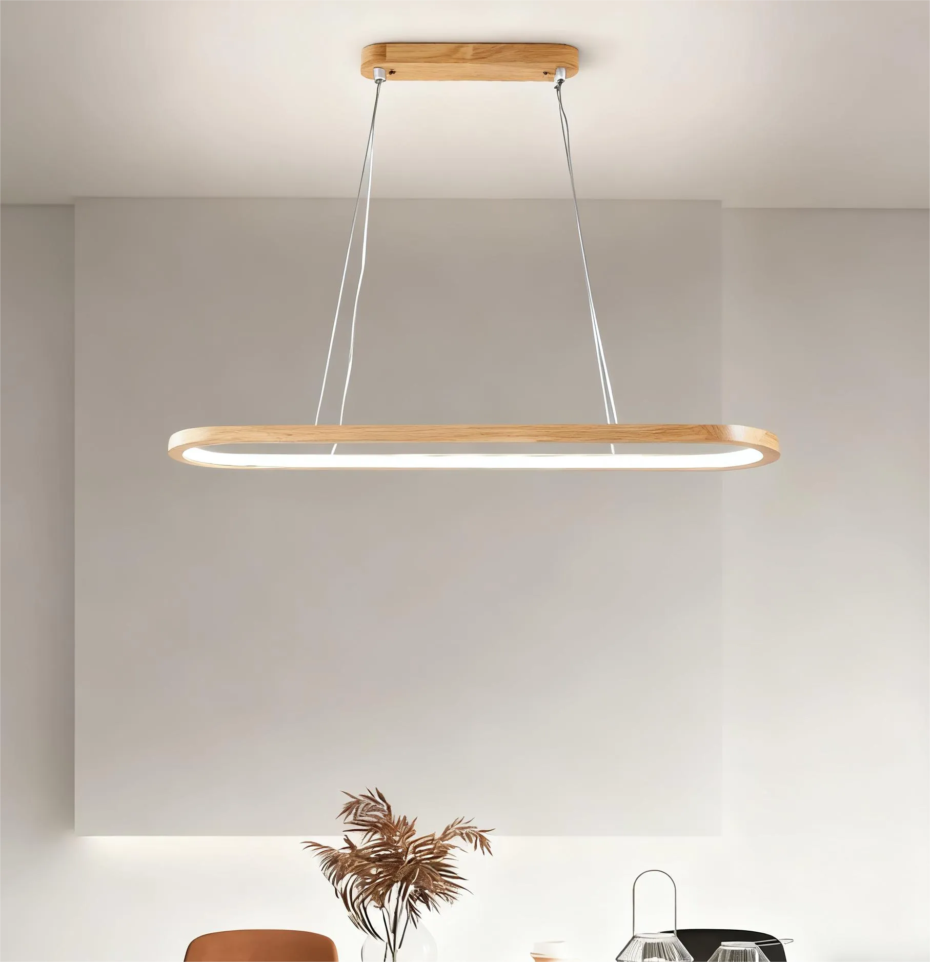 Natura Pendant Light | Solid Wood, Dimmable Kitchen Island Lighting 0