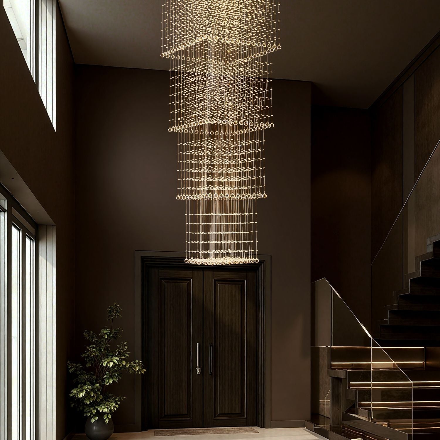 Sovereign Chandelier | Crystal Beads, Modern Design for Dining Room 1