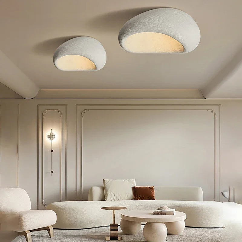 Wabina Ceiling Light Fixture | LED, Organic Stone Design, Minimalist 1