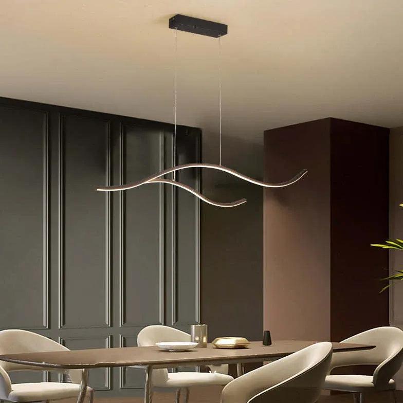 Waver Black Pendant Light | Dimmable Metal, Adjustable LED for Kitchen Island 0