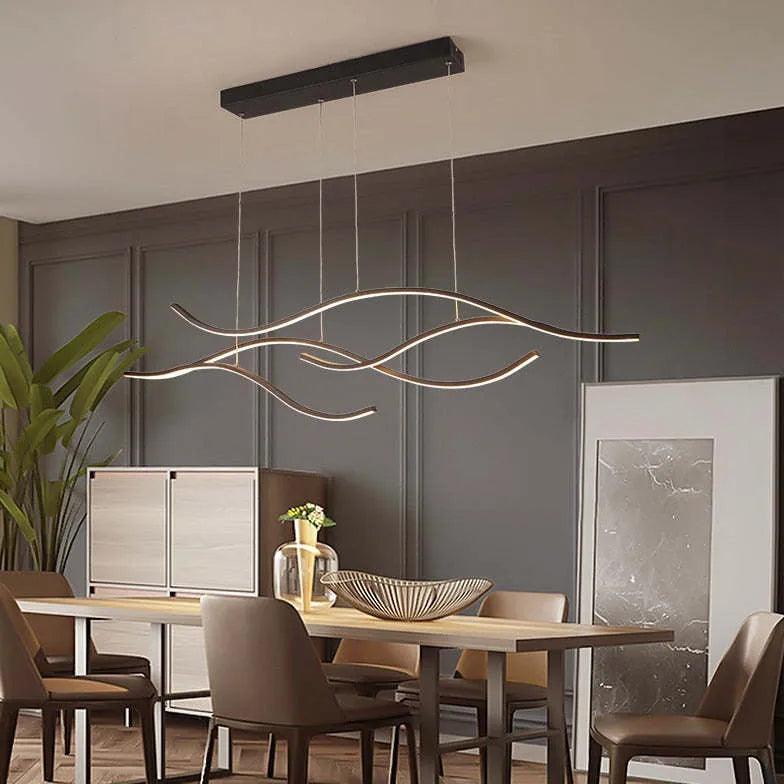 Waver Black Pendant Light | Dimmable Metal, Adjustable LED for Kitchen Island 1