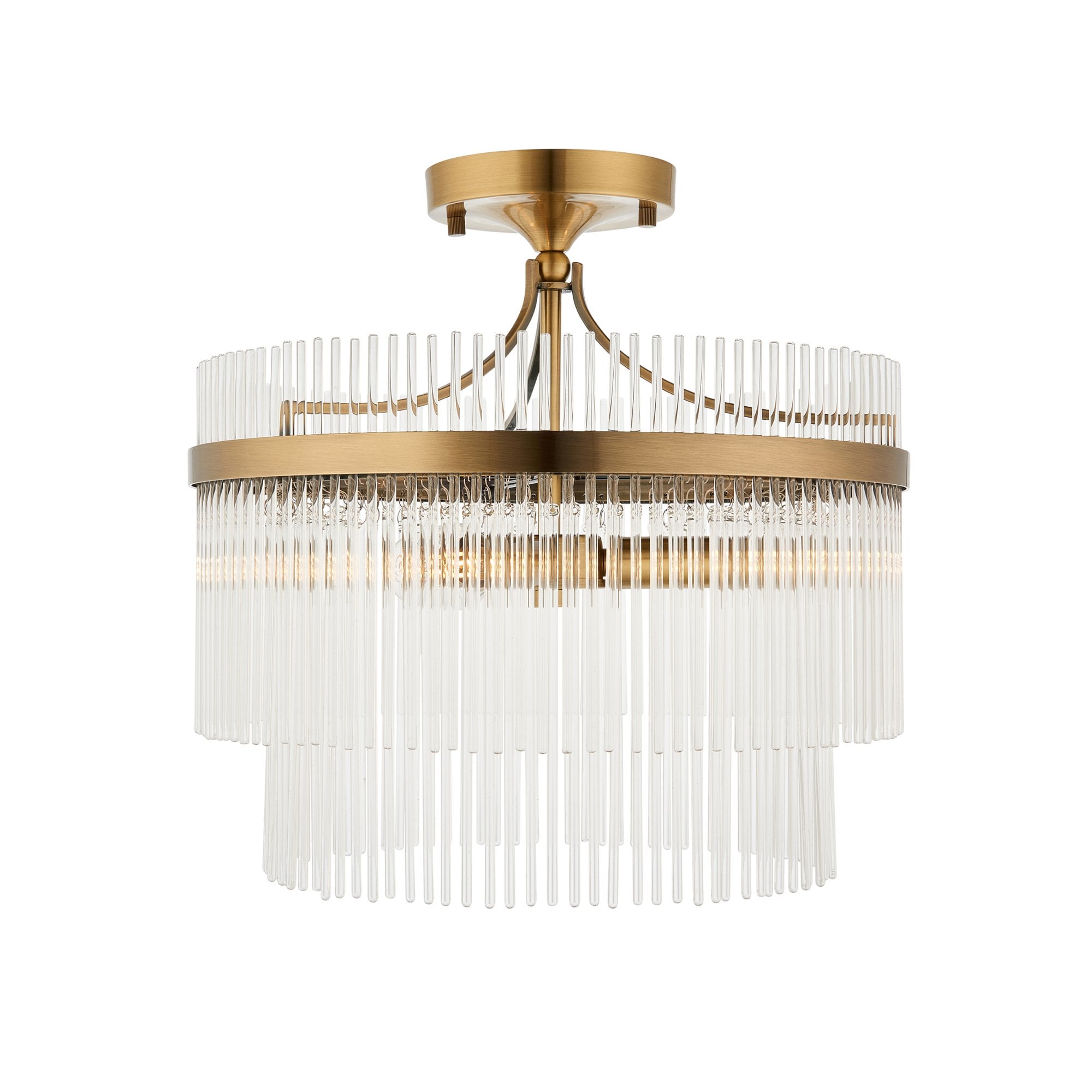 Elysian Marietta Light Fixture | Antique Brass, Clear Glass Flush Mount Ceiling Light 0