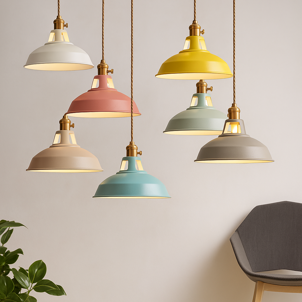Indigo Pendant Light | Colourful Metal, Industrial Kitchen Island Lighting 0