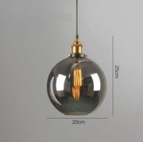 Indigo Pendant Light | Smoked Glass, Vintage Industrial Kitchen Island Lighting 0