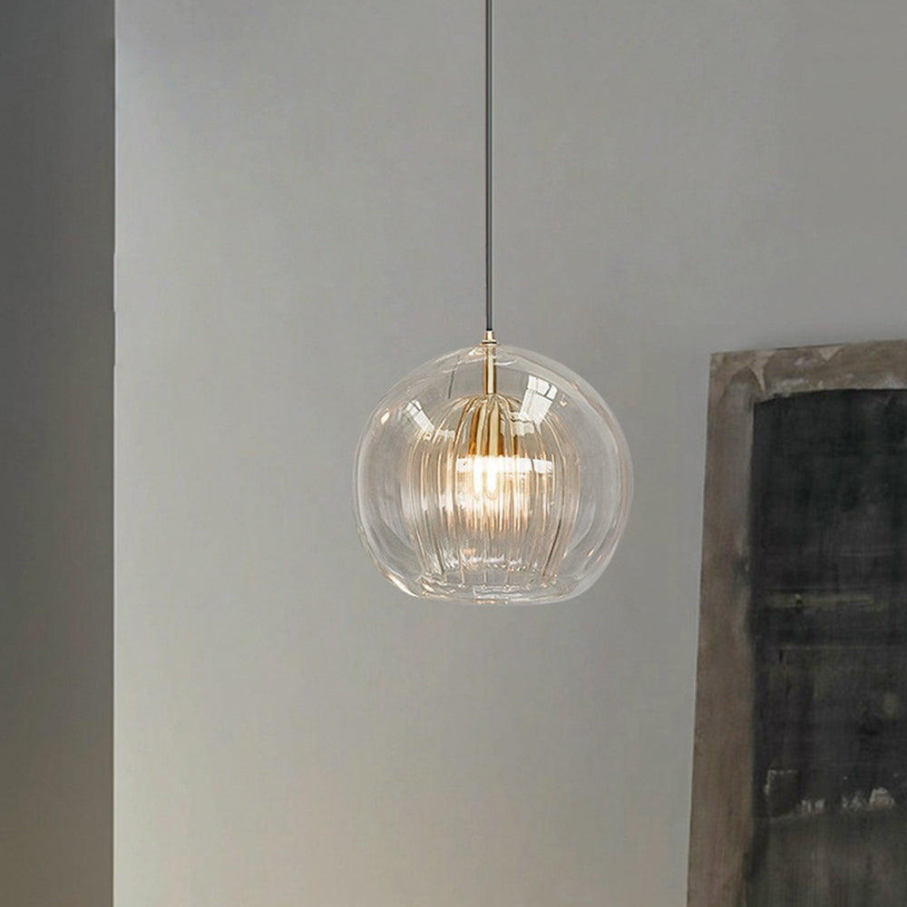 Juno Pendant Light | Clear and Amber Glass, Modern Kitchen Pendant Lighting 0