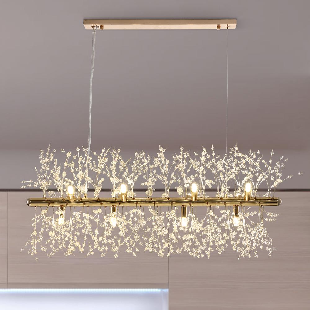 Mira Crystal Chandelier | Modern Metal, Adjustable Cords 1