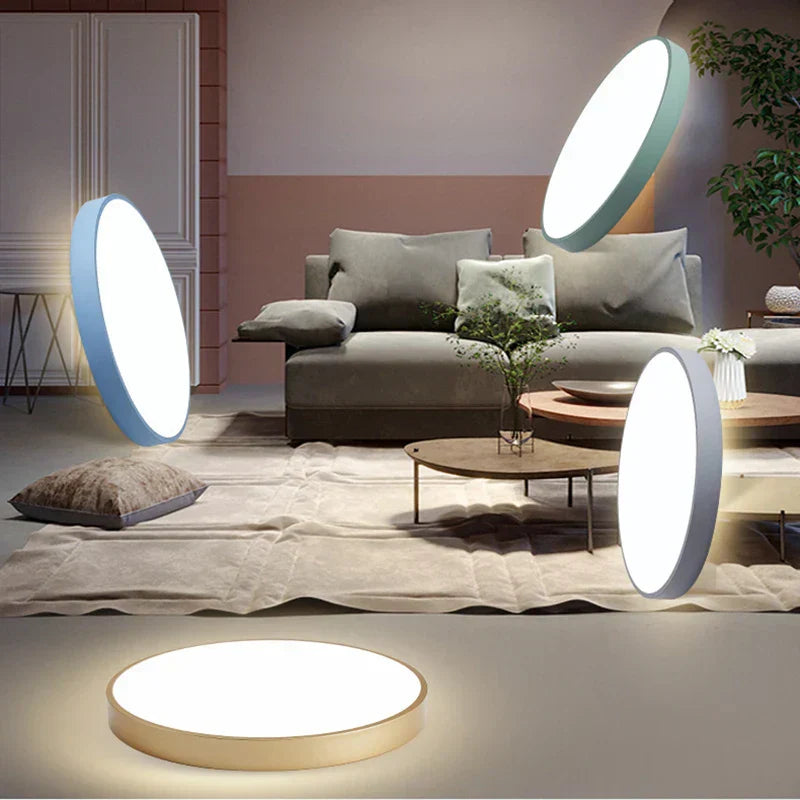 Mira Flush Mount Ceiling Light | Round LED, Minimalist Design 1