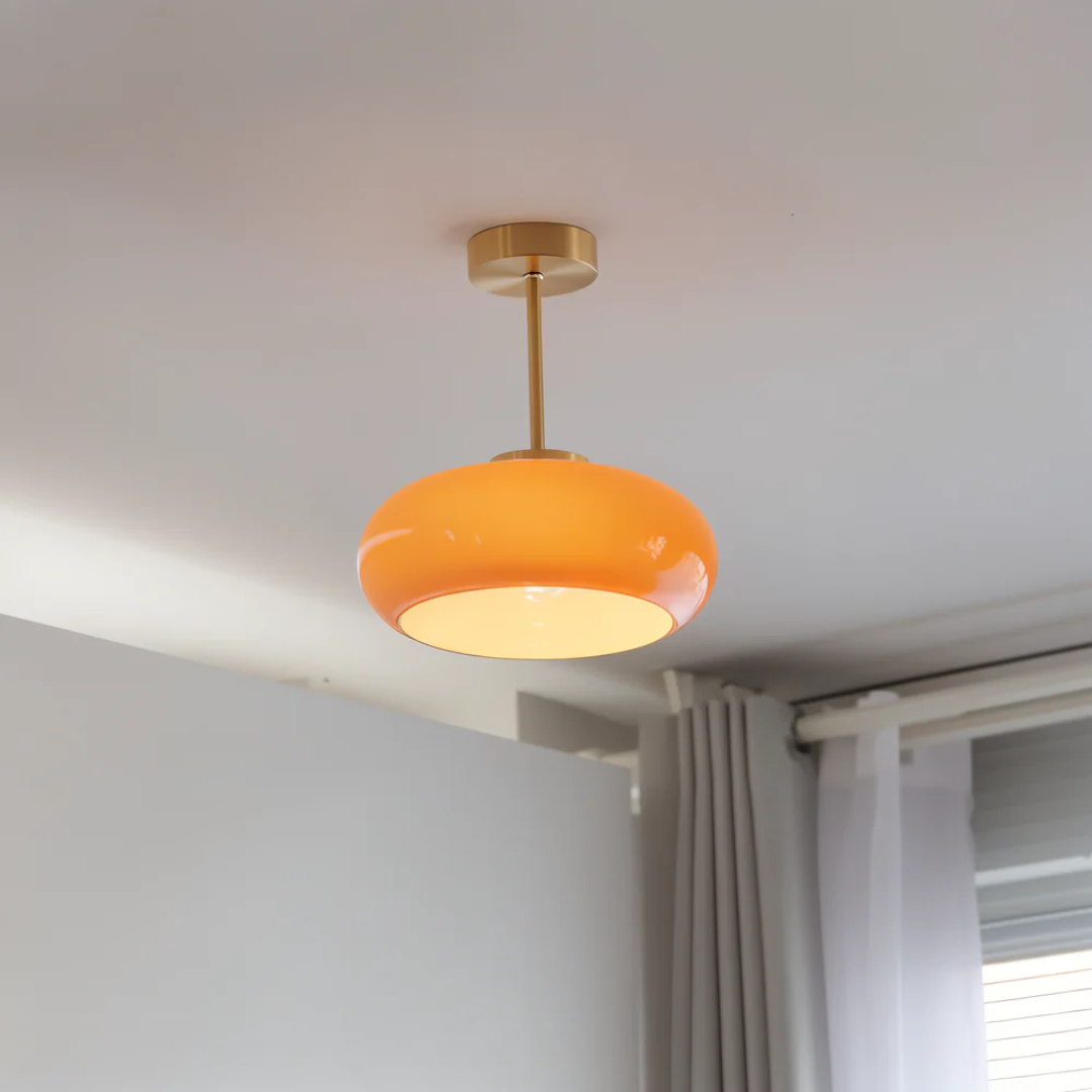 Vintara Flush Mount Ceiling Light | Glass Shade, LED Fixture, Minimalist Design 0