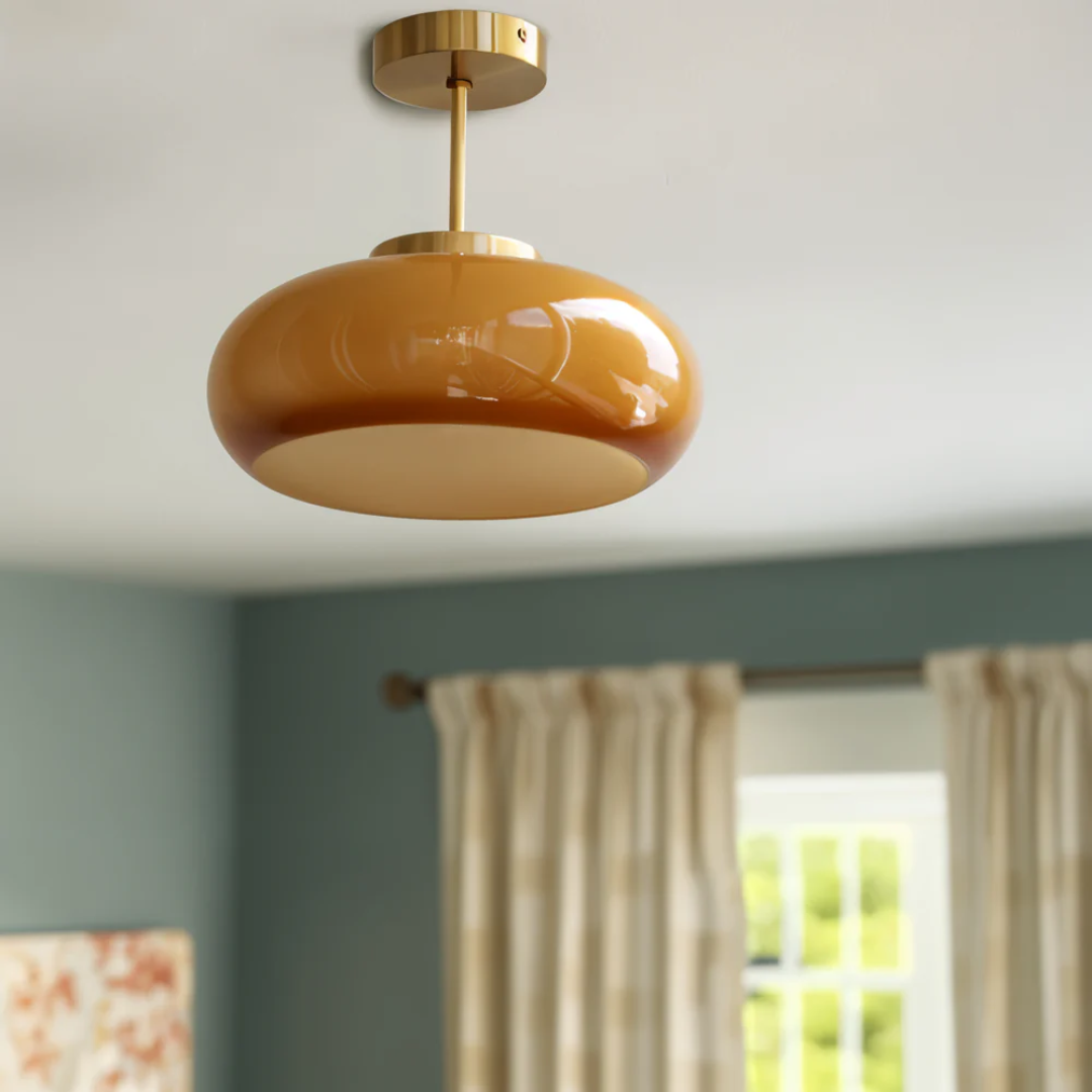 Vintara Flush Mount Ceiling Light | Glass Shade, LED Fixture, Minimalist Design 1
