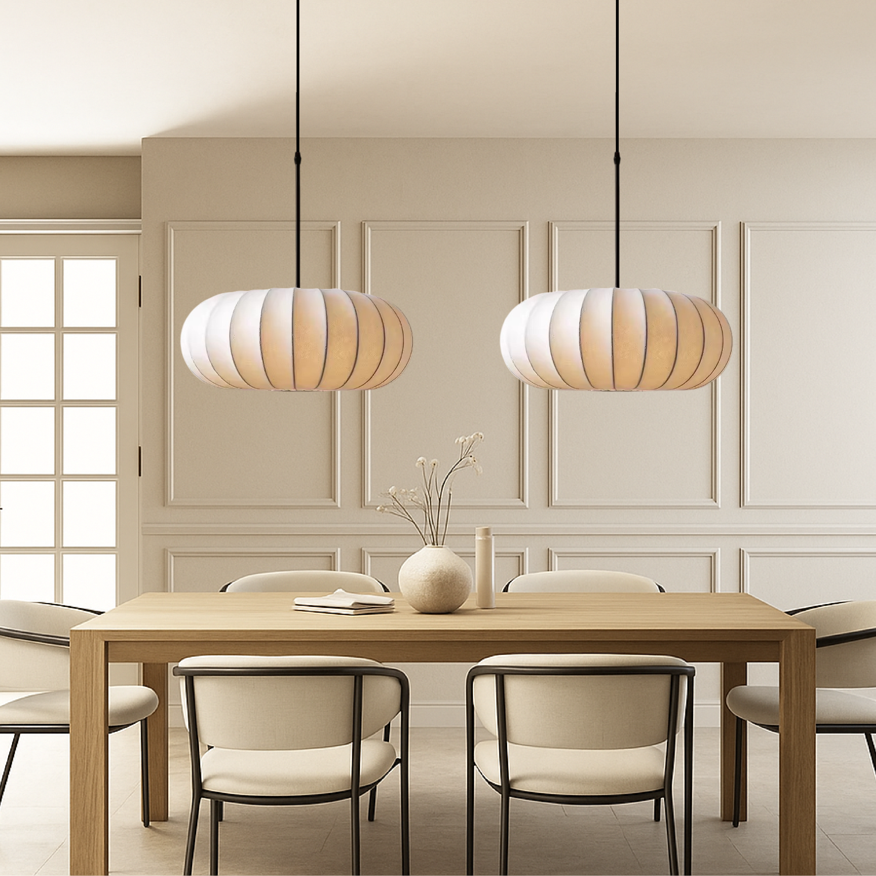 Vivid Pendant Light | Handcrafted Silk, Adjustable Height Kitchen Pendant Lighting 2
